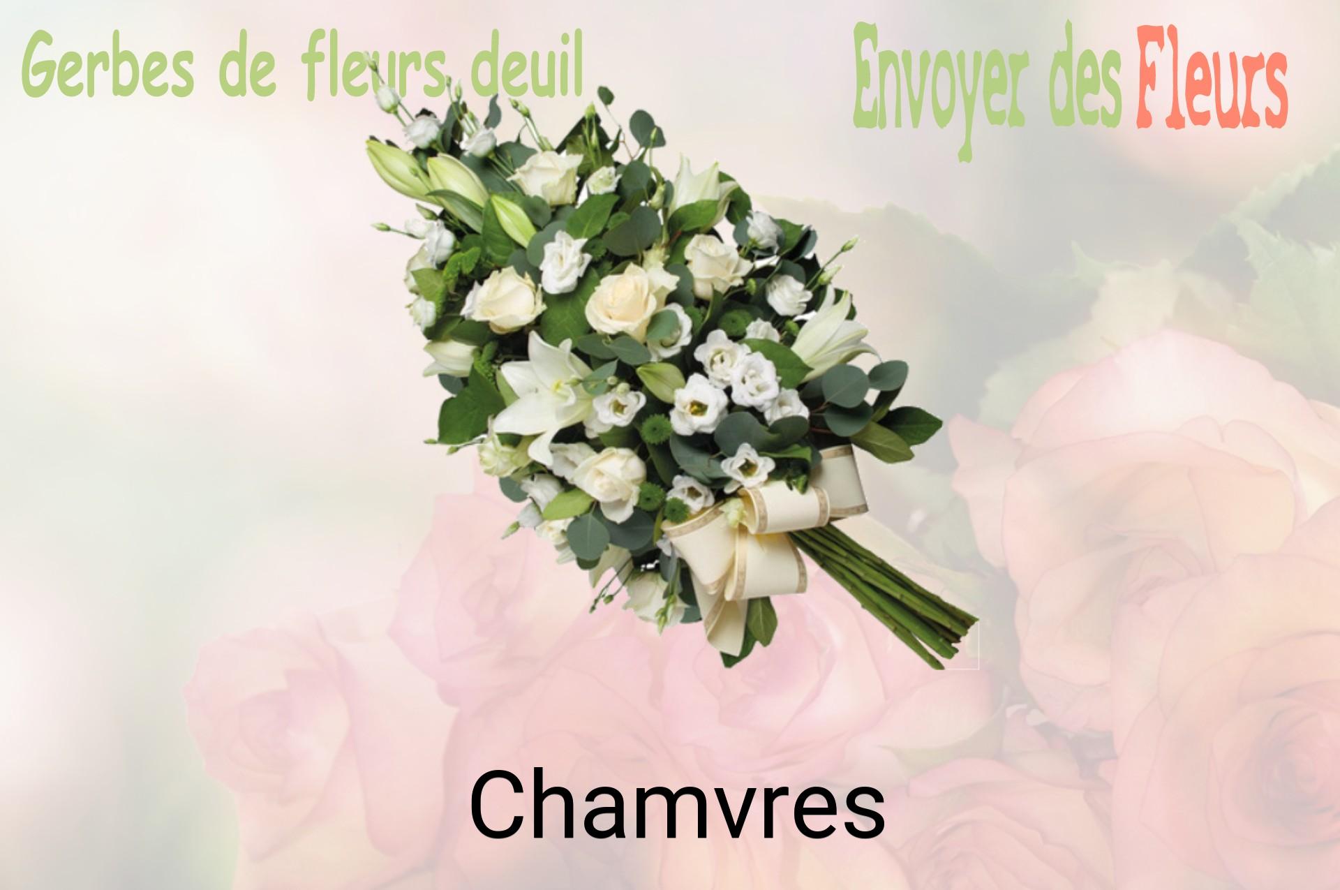 Gerbe de fleurs de deuil livrée à Chamvres